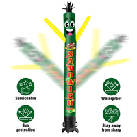 6 10 15 20FT Tall Sandwich Waving Inflatable Tube Man(Blower Not Included) - goodeny