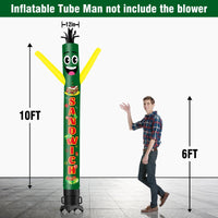 6 10 15 20FT Tall Sandwich Waving Inflatable Tube Man(Blower Not Included) - goodeny