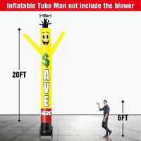 6 10 15 20FT Tall Save Here Waving Inflatable Tube Man(Blower Not Included) - goodeny