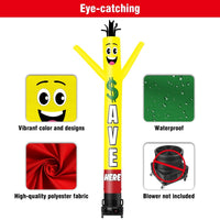 6 10 15 20FT Tall Save Here Waving Inflatable Tube Man(Blower Not Included) - goodeny