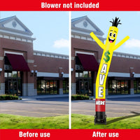 6 10 15 20FT Tall Save Here Waving Inflatable Tube Man(Blower Not Included) - goodeny
