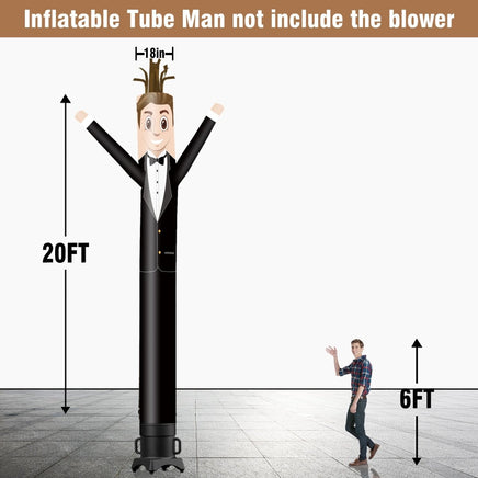 6 10 15 20FT Tall Server Waving Inflatable Tube Man(Blower Not Included) - goodeny