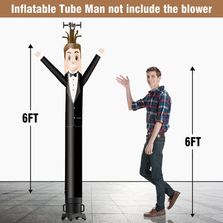 6 10 15 20FT Tall Server Waving Inflatable Tube Man(Blower Not Included) - goodeny