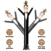 6 10 15 20FT Tall Server Waving Inflatable Tube Man(Blower Not Included) - goodeny
