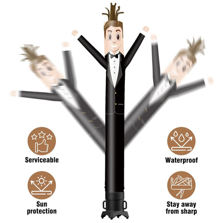 6 10 15 20FT Tall Server Waving Inflatable Tube Man(Blower Not Included) - goodeny