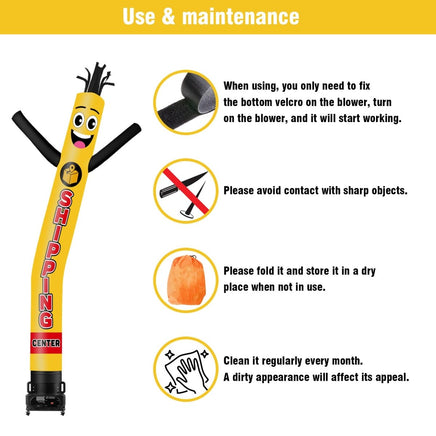 6 10 15 20FT Tall Shipping Center Waving Inflatable Tube Man(Blower Not Included) - goodeny