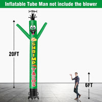 6 10 15 20FT Tall Shrimp Tacos Waving Inflatable Tube Man(Blower Not Included) - goodeny