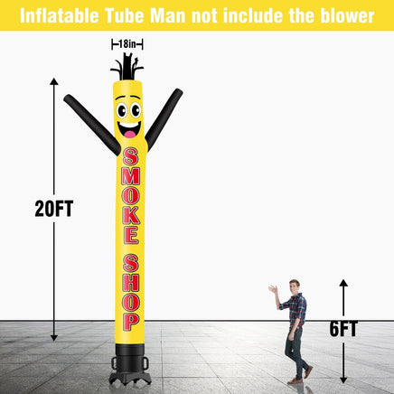 6 10 15 20FT Tall Smoke Shop Waving Inflatable Tube Man(Blower Not Included) - goodeny