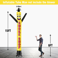6 10 15 20FT Tall Smoke Shop Waving Inflatable Tube Man(Blower Not Included) - goodeny