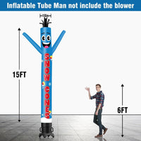 6 10 15 20FT Tall Snow Cones Waving Inflatable Tube Man(Blower Not Included) - goodeny