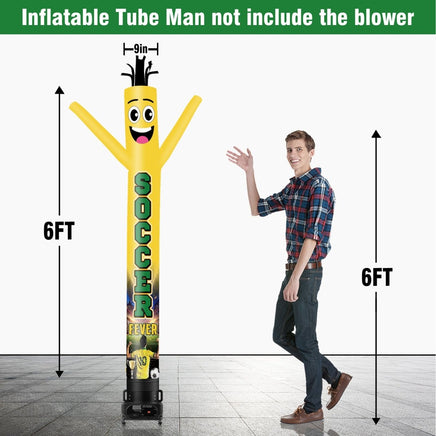 6 10 15 20FT Tall Soccer Fever Waving Inflatable Tube Man(Blower Not Included) - goodeny