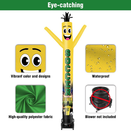 6 10 15 20FT Tall Soccer Fever Waving Inflatable Tube Man(Blower Not Included) - goodeny