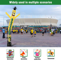 6 10 15 20FT Tall Soccer Fever Waving Inflatable Tube Man(Blower Not Included) - goodeny