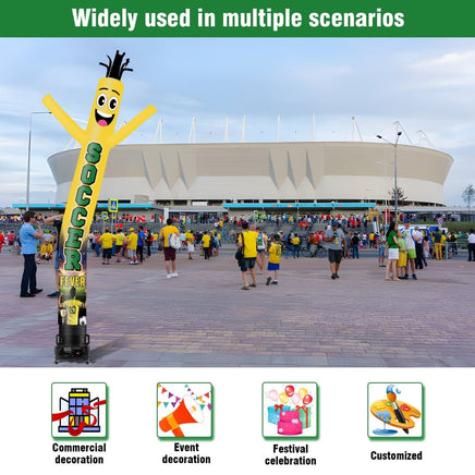 6 10 15 20FT Tall Soccer Fever Waving Inflatable Tube Man(Blower Not Included) - goodeny