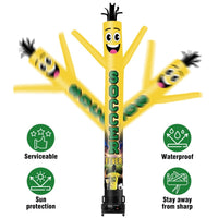 6 10 15 20FT Tall Soccer Fever Waving Inflatable Tube Man(Blower Not Included) - goodeny