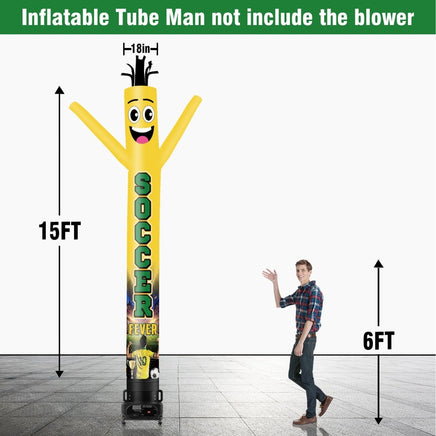 6 10 15 20FT Tall Soccer Fever Waving Inflatable Tube Man(Blower Not Included) - goodeny