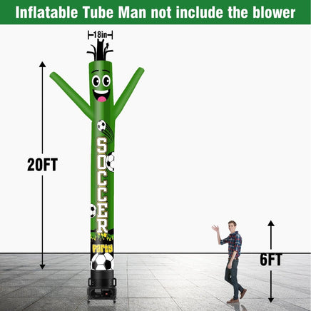 6 10 15 20FT Tall Soccer Party Waving Inflatable Tube Man(Blower Not Included) - goodeny