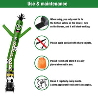 6 10 15 20FT Tall Soccer Party Waving Inflatable Tube Man(Blower Not Included) - goodeny