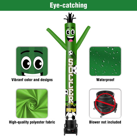 6 10 15 20FT Tall Soccer Party Waving Inflatable Tube Man(Blower Not Included) - goodeny