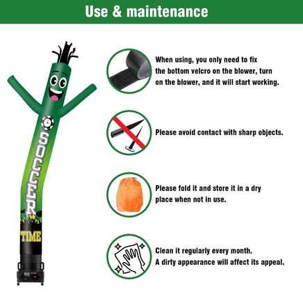 6 10 15 20FT Tall Soccer Time Waving Inflatable Tube Man(Blower Not Included) - goodeny