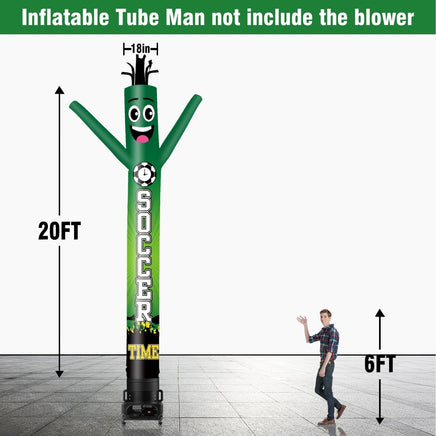 6 10 15 20FT Tall Soccer Time Waving Inflatable Tube Man(Blower Not Included) - goodeny