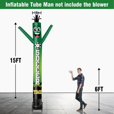 6 10 15 20FT Tall Soccer Time Waving Inflatable Tube Man(Blower Not Included) - goodeny
