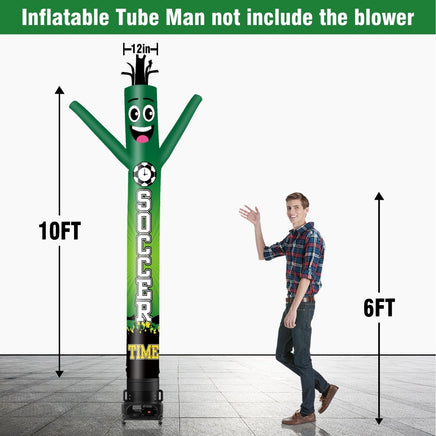 6 10 15 20FT Tall Soccer Time Waving Inflatable Tube Man(Blower Not Included) - goodeny