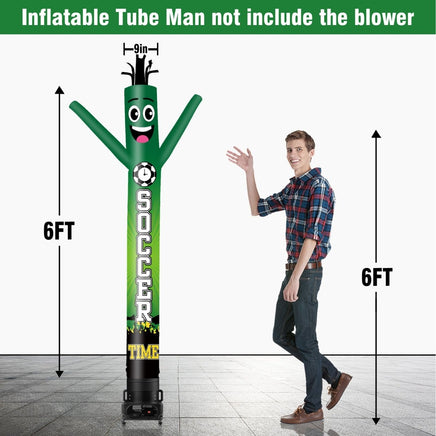 6 10 15 20FT Tall Soccer Time Waving Inflatable Tube Man(Blower Not Included) - goodeny