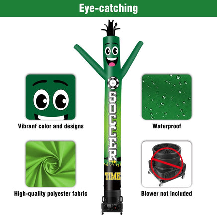 6 10 15 20FT Tall Soccer Time Waving Inflatable Tube Man(Blower Not Included) - goodeny