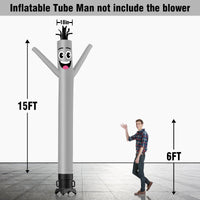 6 10 15 20FT Tall Solid Color Waving Inflatable Tube Man(Blower Not Included) - goodeny