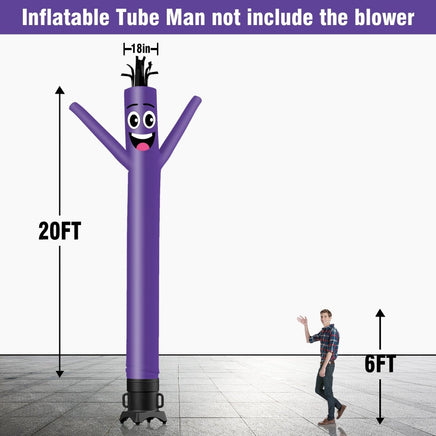 6 10 15 20FT Tall Solid Color Waving Inflatable Tube Man(Blower Not Included) - goodeny