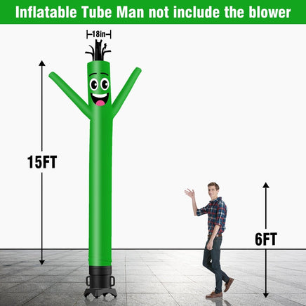 6 10 15 20FT Tall Solid Color Waving Inflatable Tube Man(Blower Not Included) - goodeny