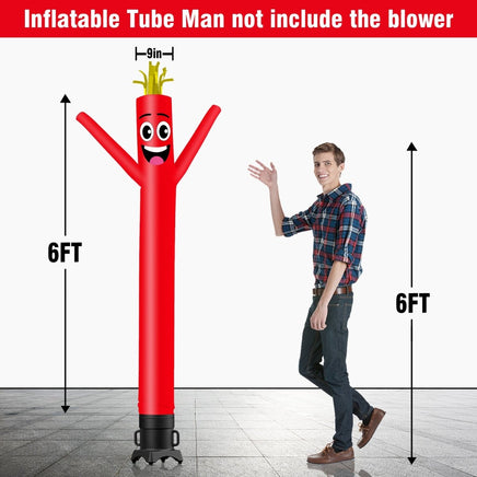 6 10 15 20FT Tall Solid Color Waving Inflatable Tube Man(Blower Not Included) - goodeny