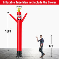 6 10 15 20FT Tall Solid Color Waving Inflatable Tube Man(Blower Not Included) - goodeny