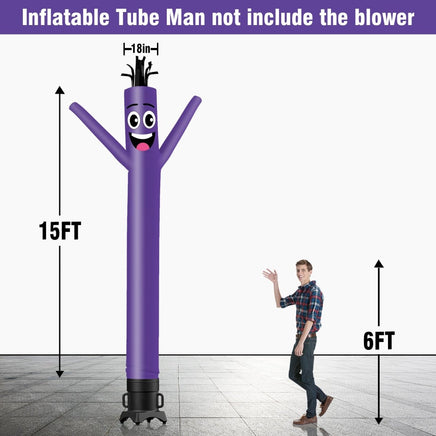 6 10 15 20FT Tall Solid Color Waving Inflatable Tube Man(Blower Not Included) - goodeny