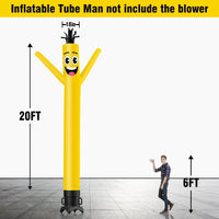 6 10 15 20FT Tall Solid Color Waving Inflatable Tube Man(Blower Not Included) - goodeny