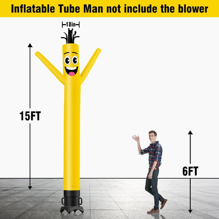 6 10 15 20FT Tall Solid Color Waving Inflatable Tube Man(Blower Not Included) - goodeny