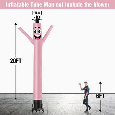 6 10 15 20FT Tall Solid Color Waving Inflatable Tube Man(Blower Not Included) - goodeny