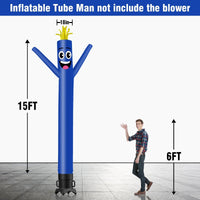 6 10 15 20FT Tall Solid Color Waving Inflatable Tube Man(Blower Not Included) - goodeny