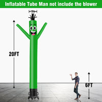 6 10 15 20FT Tall Solid Color Waving Inflatable Tube Man(Blower Not Included) - goodeny