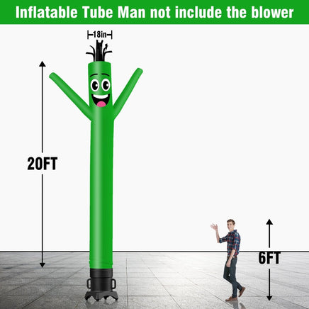 6 10 15 20FT Tall Solid Color Waving Inflatable Tube Man(Blower Not Included) - goodeny