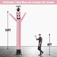 6 10 15 20FT Tall Solid Color Waving Inflatable Tube Man(Blower Not Included) - goodeny