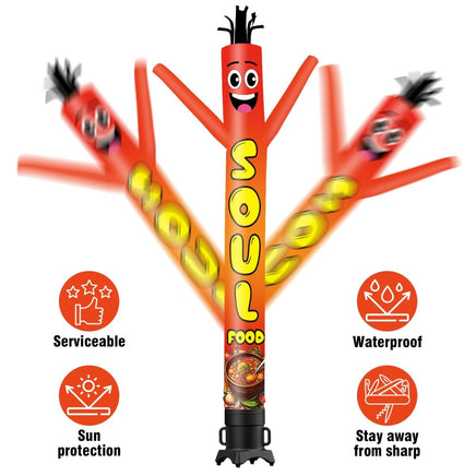 6 10 15 20FT Tall Soul Food Waving Inflatable Tube Man(Blower Not Included) - goodeny