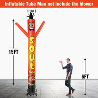 6 10 15 20FT Tall Soul Food Waving Inflatable Tube Man(Blower Not Included) - goodeny
