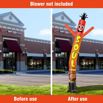 6 10 15 20FT Tall Soul Food Waving Inflatable Tube Man(Blower Not Included) - goodeny