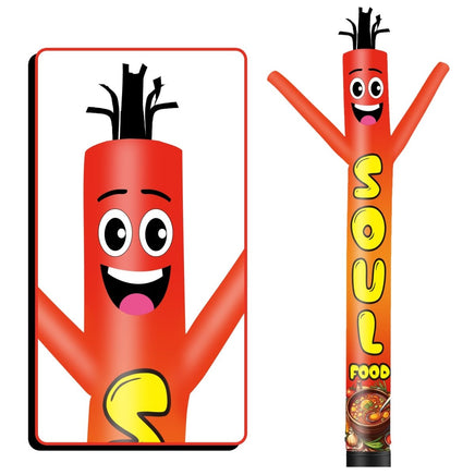 6 10 15 20FT Tall Soul Food Waving Inflatable Tube Man(Blower Not Included) - goodeny