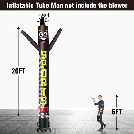 6 10 15 20FT Tall Sports Bar Waving Inflatable Tube Man(Blower Not Included) - goodeny