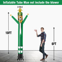 6 10 15 20FT Tall St. Patrick's Day Leprechaun Dog Waving Inflatable Tube Man(Blower Not Included) - goodeny