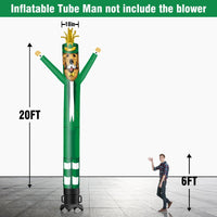 6 10 15 20FT Tall St. Patrick's Day Leprechaun Dog Waving Inflatable Tube Man(Blower Not Included) - goodeny