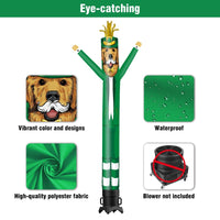 6 10 15 20FT Tall St. Patrick's Day Leprechaun Dog Waving Inflatable Tube Man(Blower Not Included) - goodeny